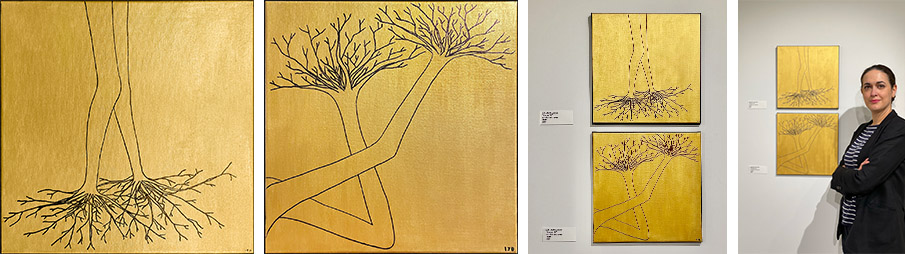 Rooted Acrylic on Canvas Paintings Diptych at Resilient 2 exhibition Pro Arts
